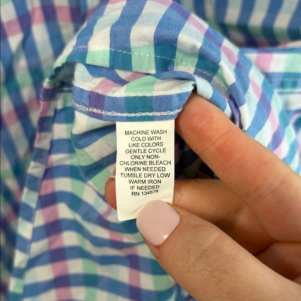Vineyard Vines Boys Whale Shirt Pastel Plaid Button-down - XL(18)